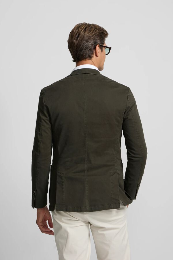 Silbon Straight casual blazer Green