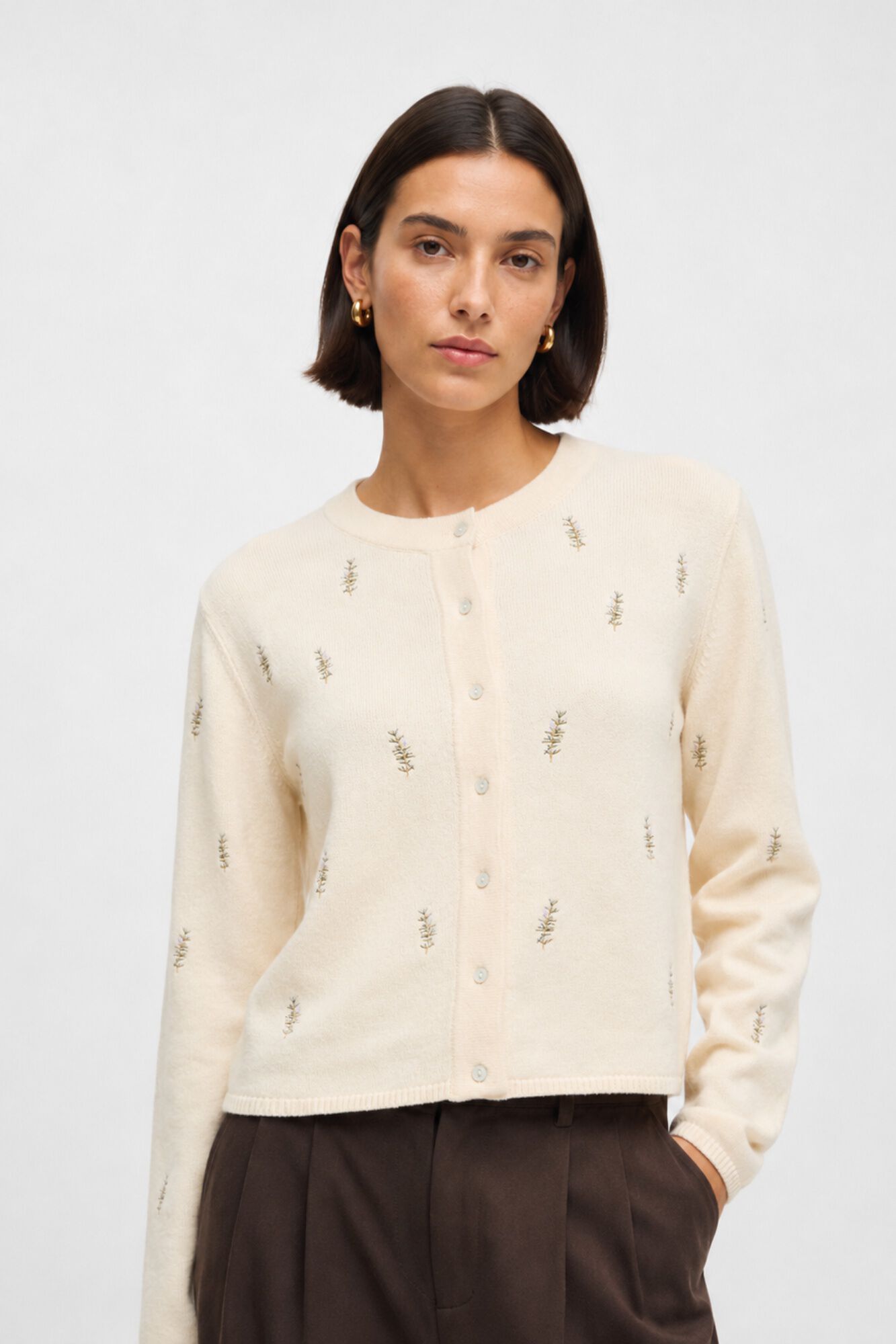 Object Cardigan soft touch bordado