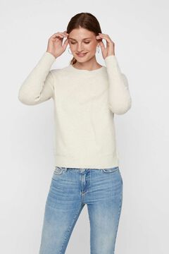 Cortefiel Recycled polyester crew neck jumper Stone