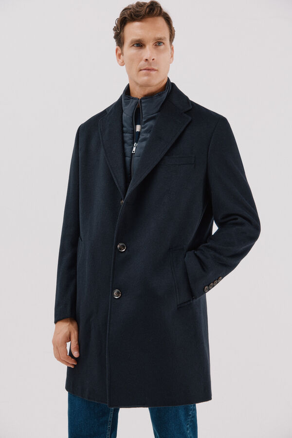 Cortefiel Sobretudo vistas removíveis Azul