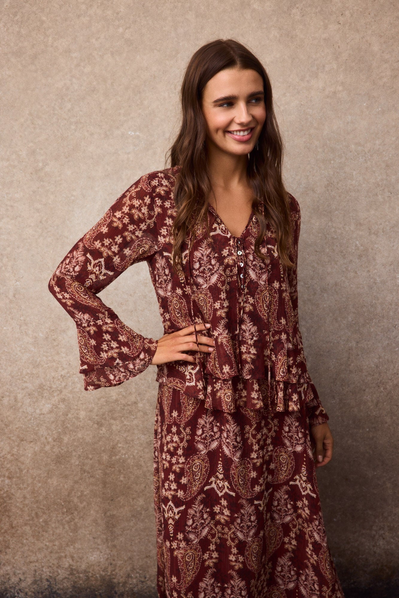 Slowlove Printed fluid dress
