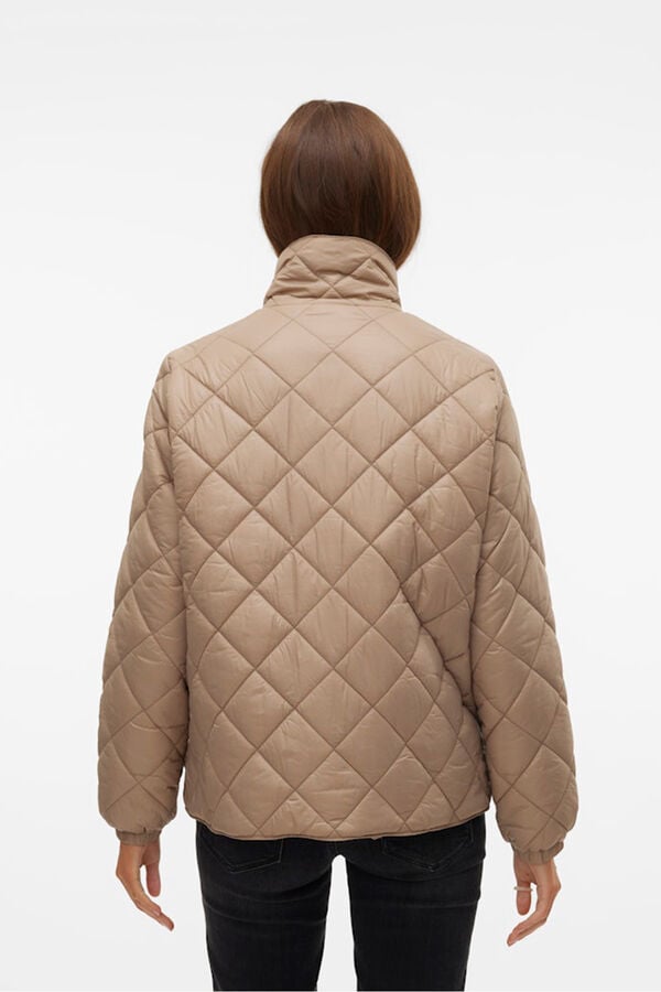 Vero Moda Casaco acolchoada feminina com bolsos Castanho