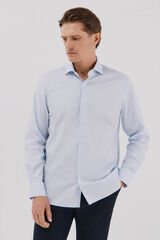 Cortefiel Easy-iron checked dress shirt Blue