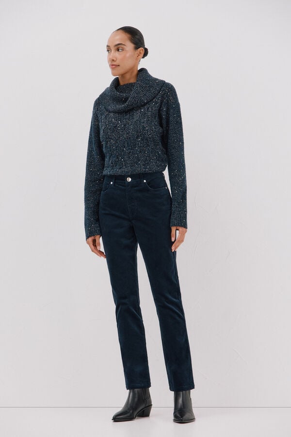 Cortefiel Sensational velvet trousers Navy