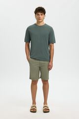 Selected T-shirt de manga curta de homem em malha lisa Verde