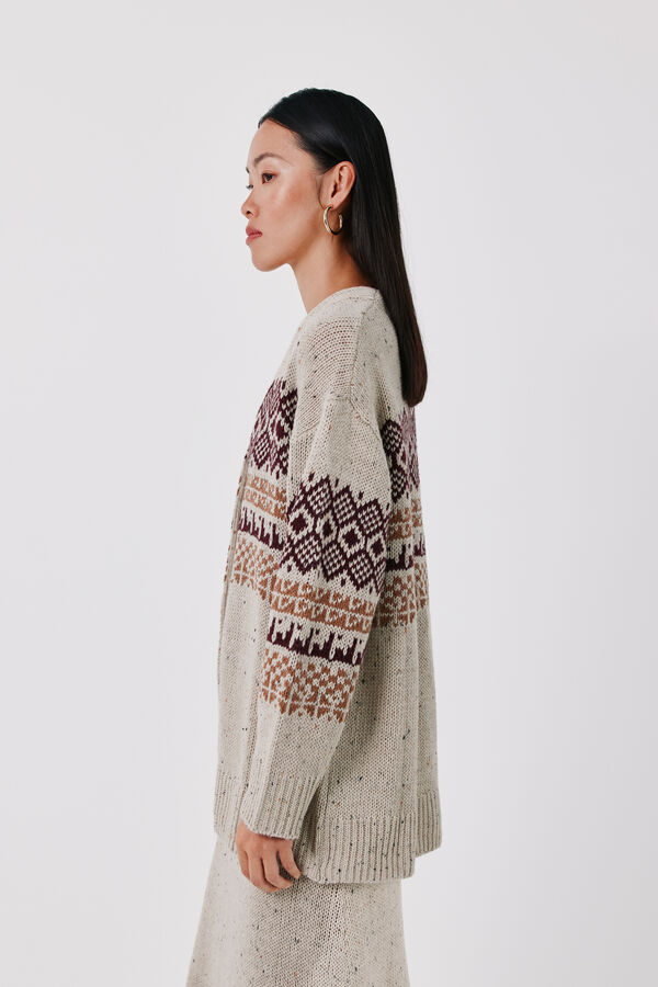 Cortefiel Total look cardigan Maroon