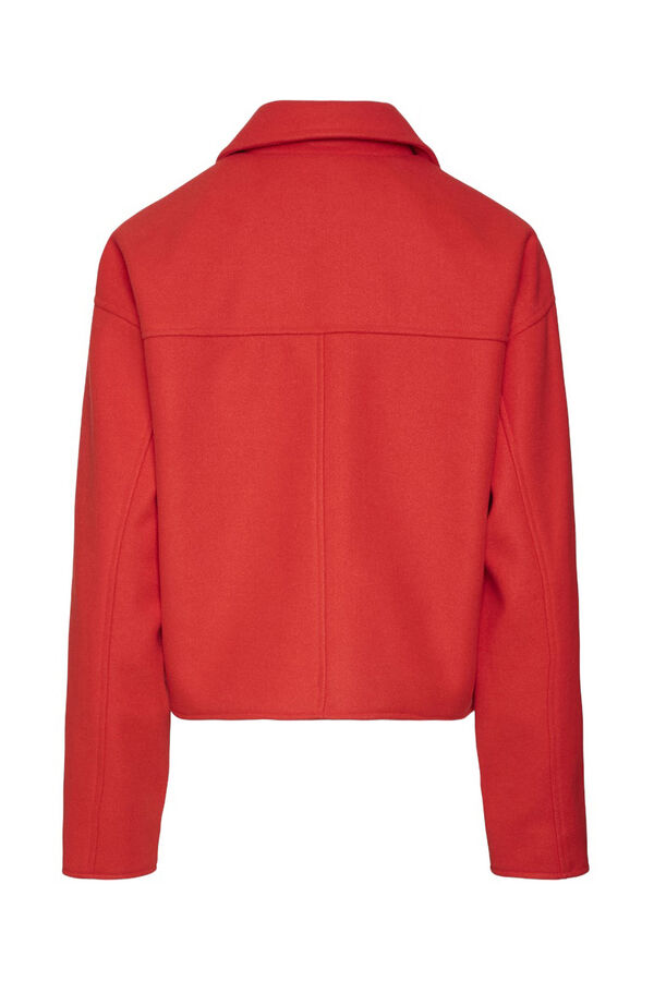 Vero Moda Casaco de feltro de manga comprida  Vermelho