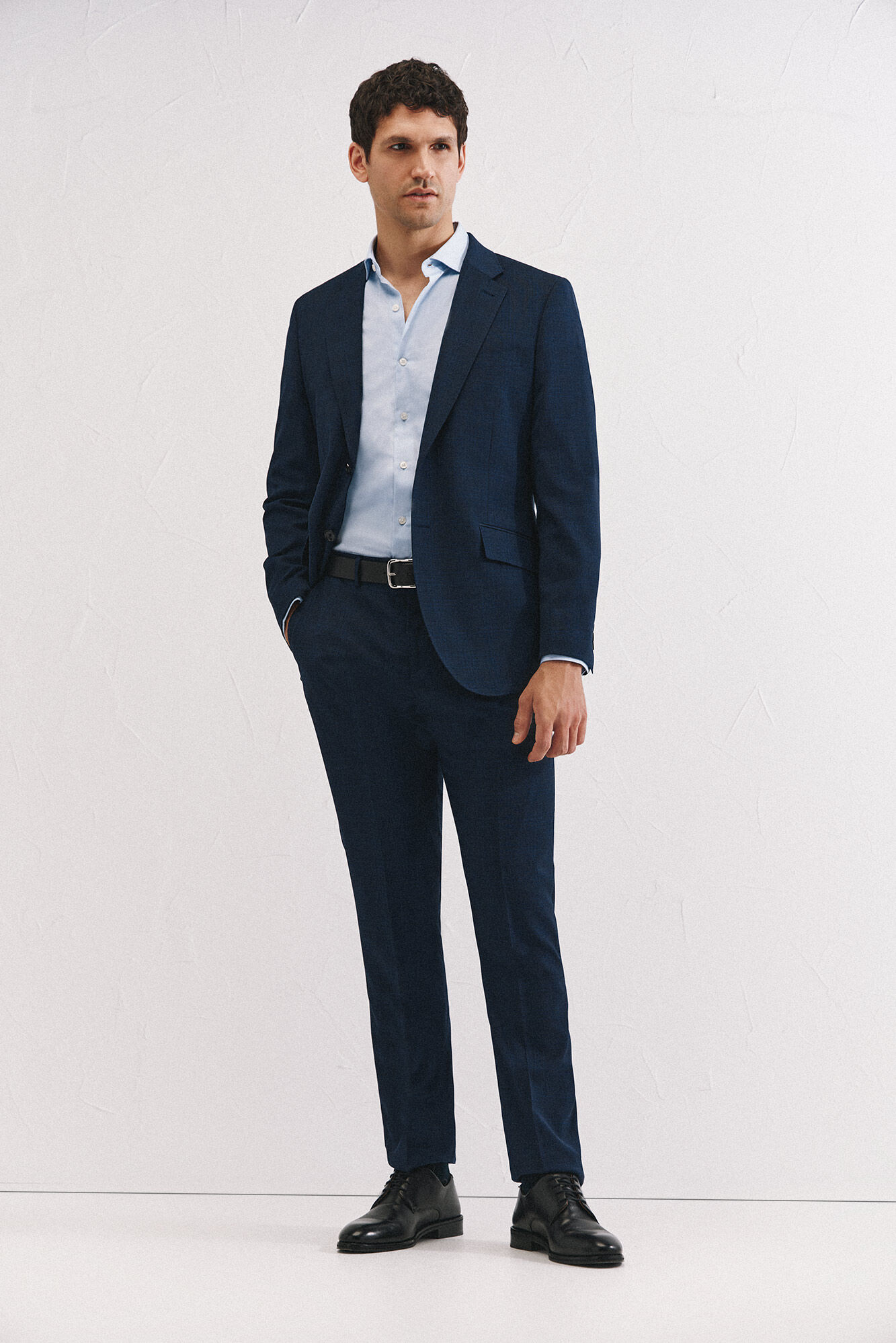 Cortefiel Slim fit blue checked trousers