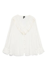 Vero Moda Curve Camisa plus size com gola folho Branco