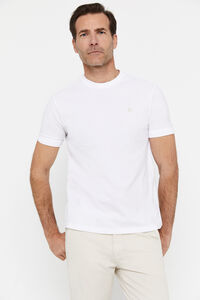 Cortefiel Camiseta básica piqué Blanco 