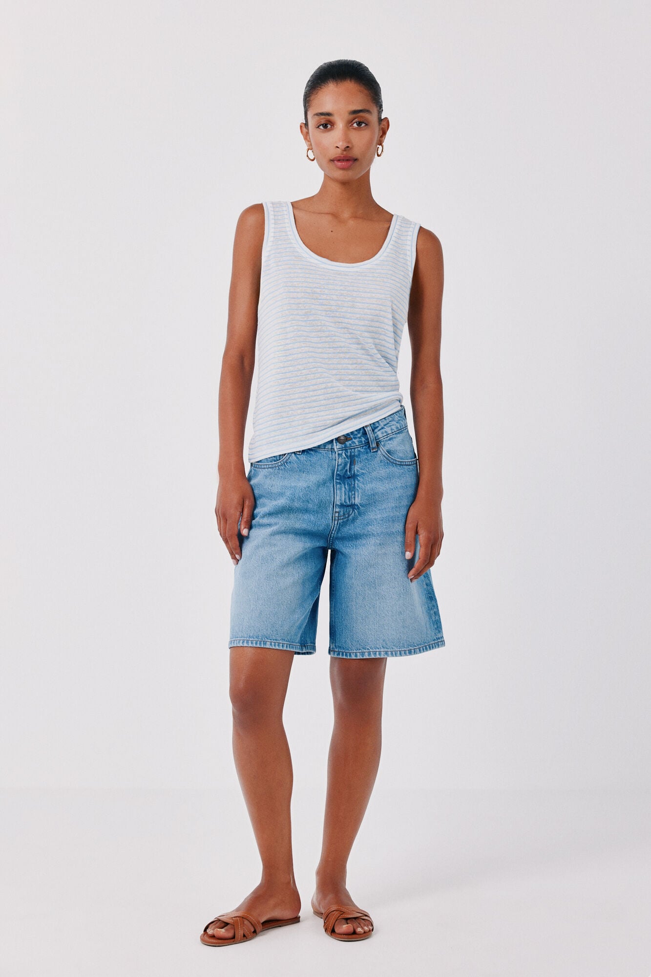 Cortefiel Linen tank top