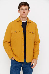 Cortefiel Plain quilted overshirt Gold