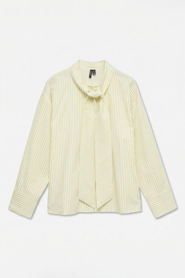Vero Moda Blusa &agrave;s riscas com la&ccedil;o Tostado