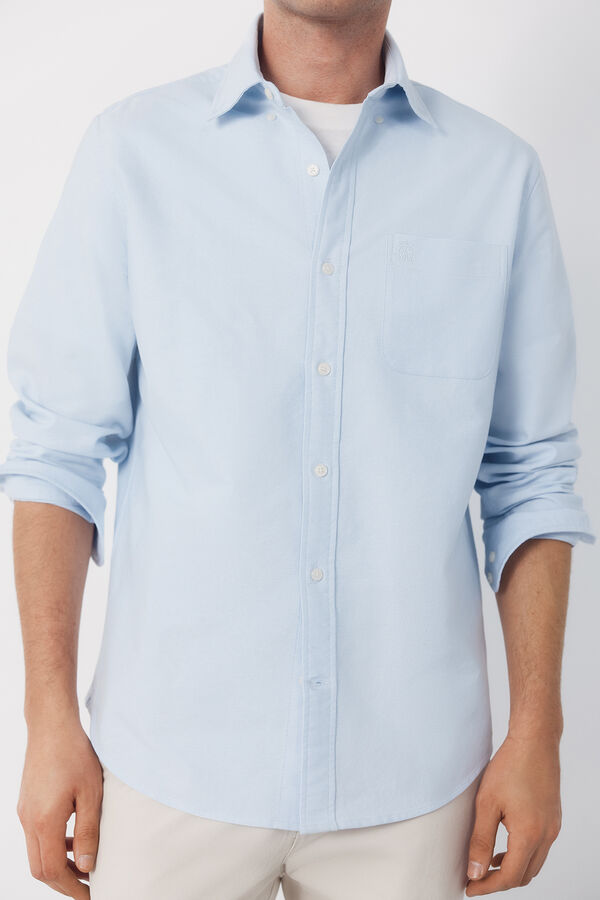 Cortefiel Plain Oxford shirt Blue