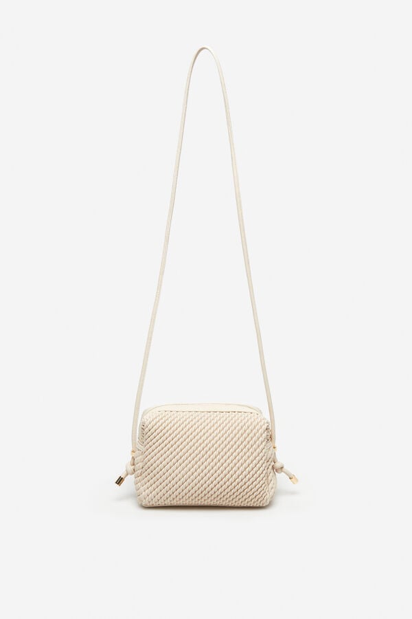 Cortefiel Knotted crossbody bag Ivory