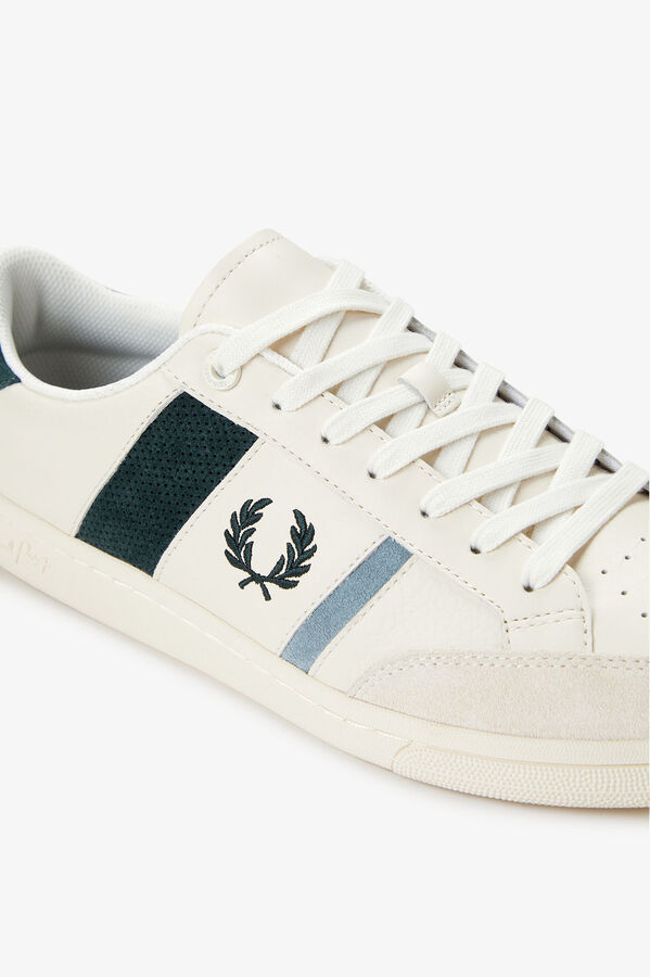 Fred Perry Sapatilhas B725 em pele/camur&ccedil;a Branco