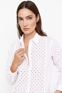 Cortefiel Camisa algodón combinada Blanco