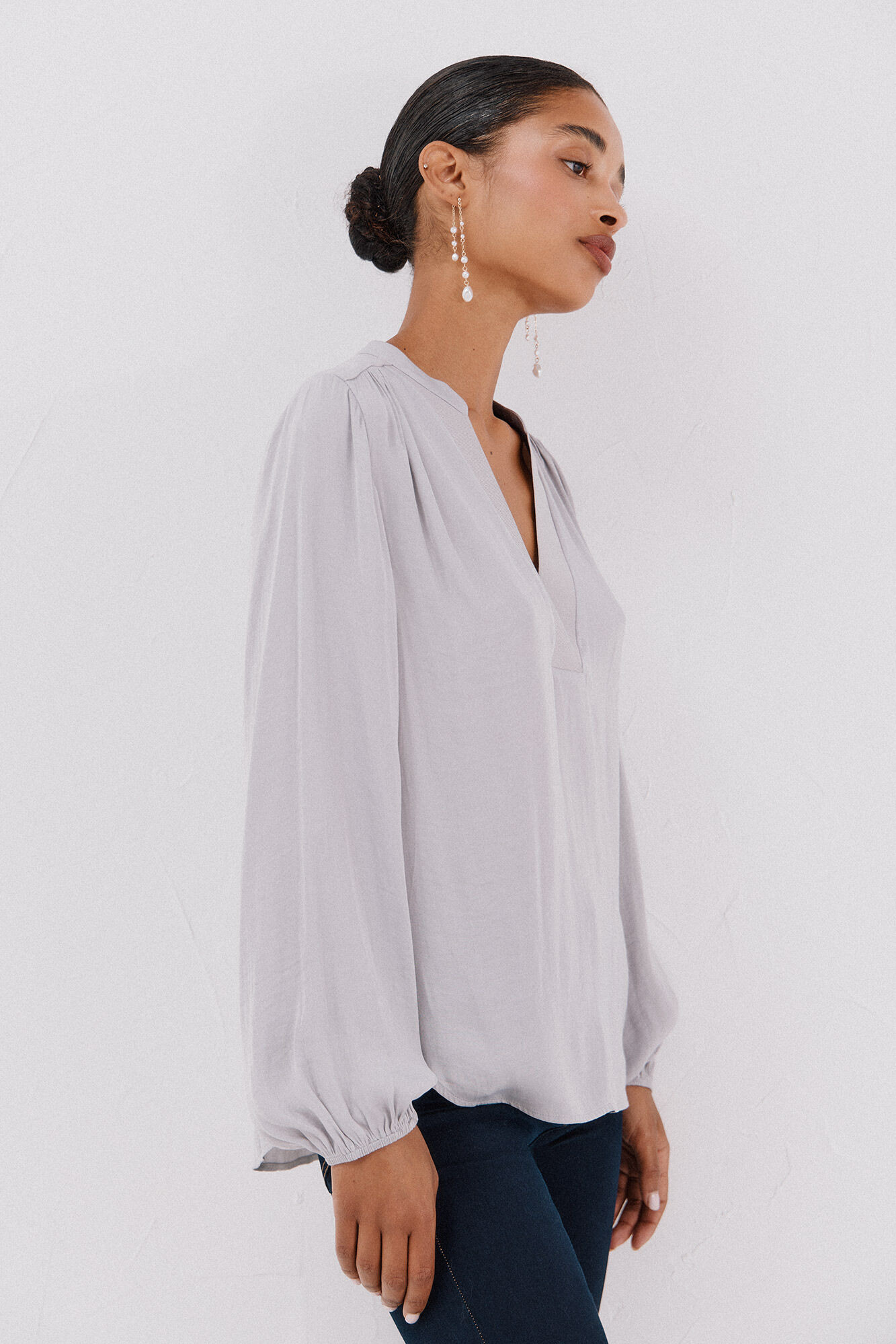 Cortefiel Flowy satin blouse