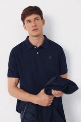 Cortefiel Basic piqu&eacute; polo shirt Navy