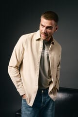 OOTO Plain corduroy shirt Beige