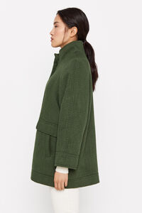 Cortefiel - Coat in textured fabric Green