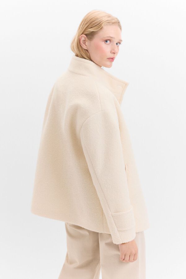 Cortefiel Short soft fabric jacket Ivory