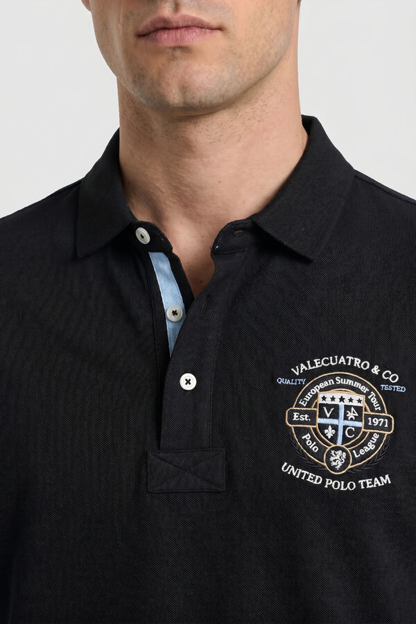 Valecuatro Polo semibordado United Preto
