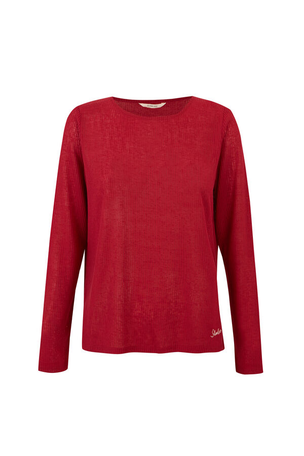Slowlove Camiseta b&aacute;sica melange Rojo