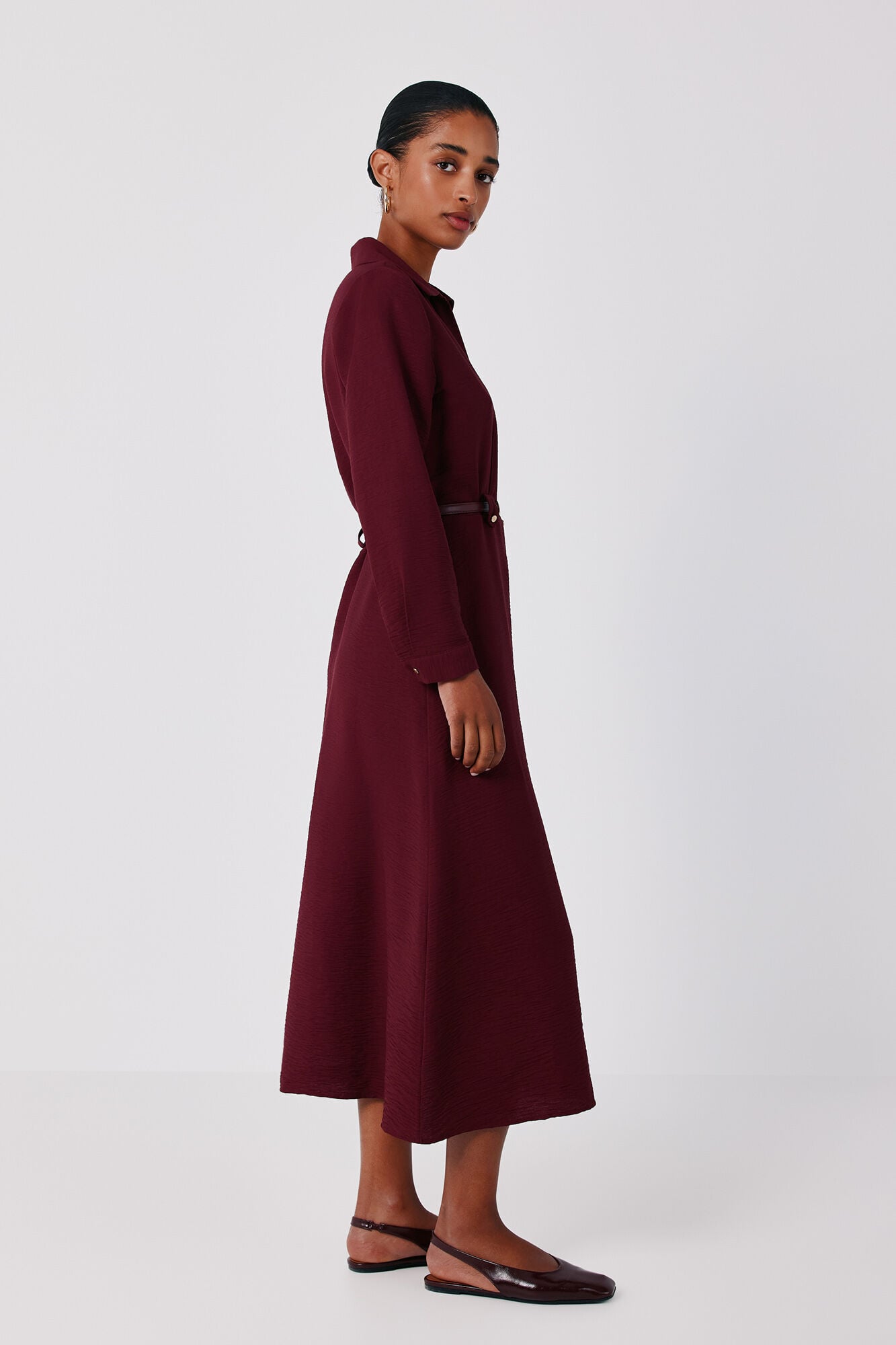 Cortefiel Midi shirt dress with belt