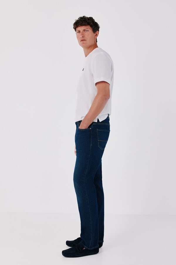 Cortefiel Piqu&eacute; fabric basic T-shirt White