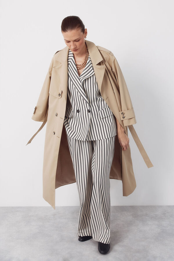 Cortefiel Long water-repellent trench coat Nude