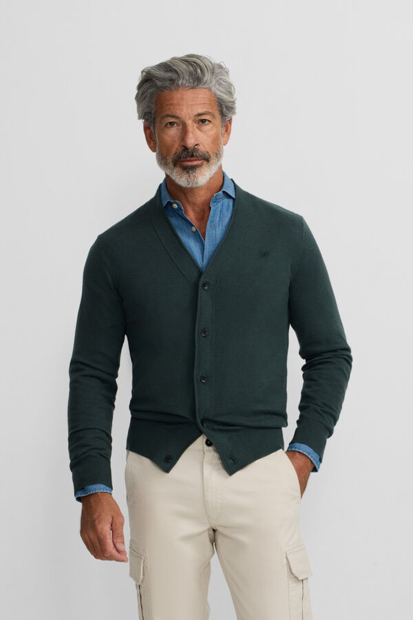 Silbon Casaco de malha clássico Verde