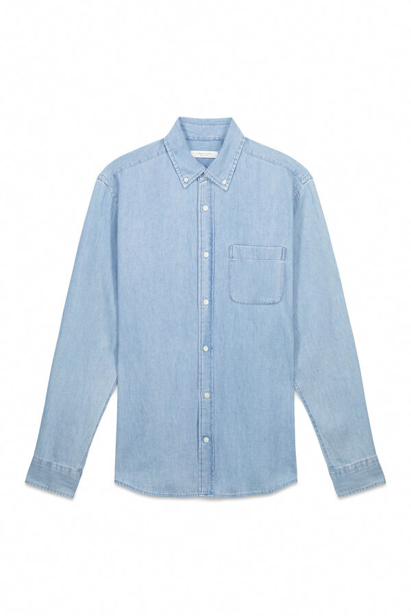 Cortefiel Denim shirt Blue