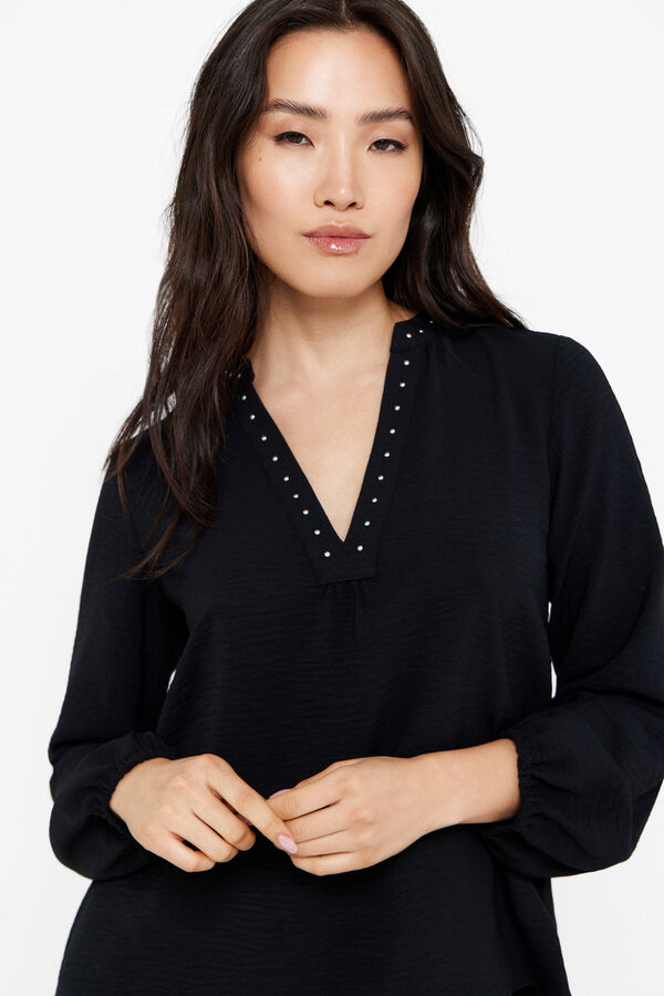 Cortefiel Textured blouse Black