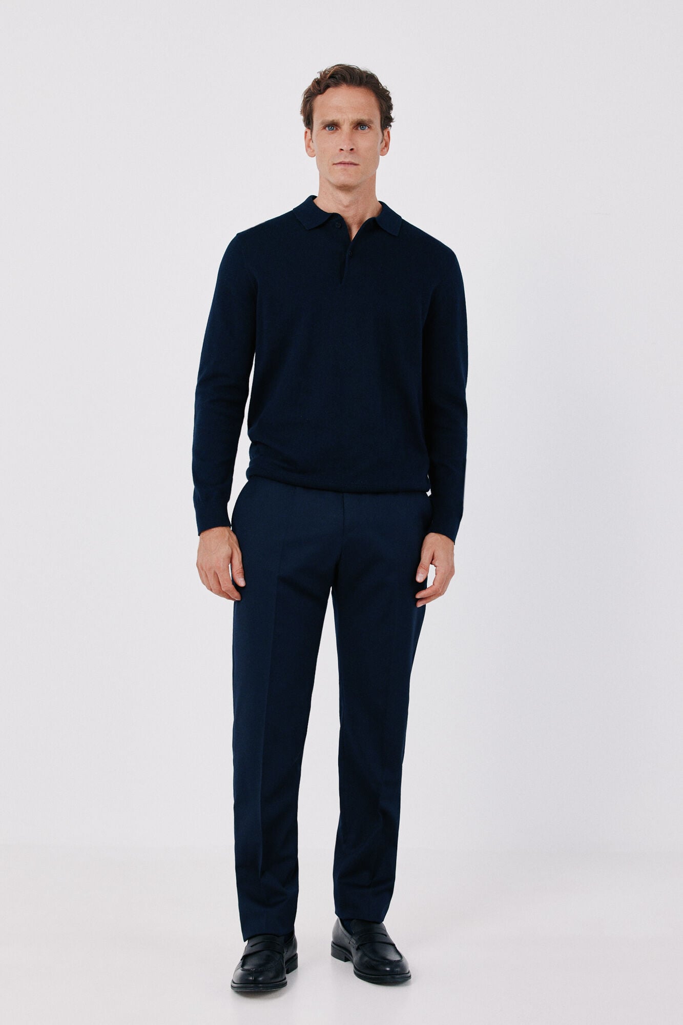 Cortefiel Cotton cashmere knit polo neck jumper