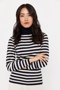 Cortefiel Two-tone striped jumper Navy