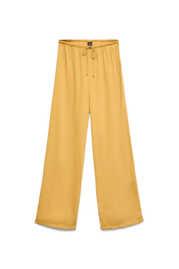 Vero Moda Calças compridas de cetim  Castanho