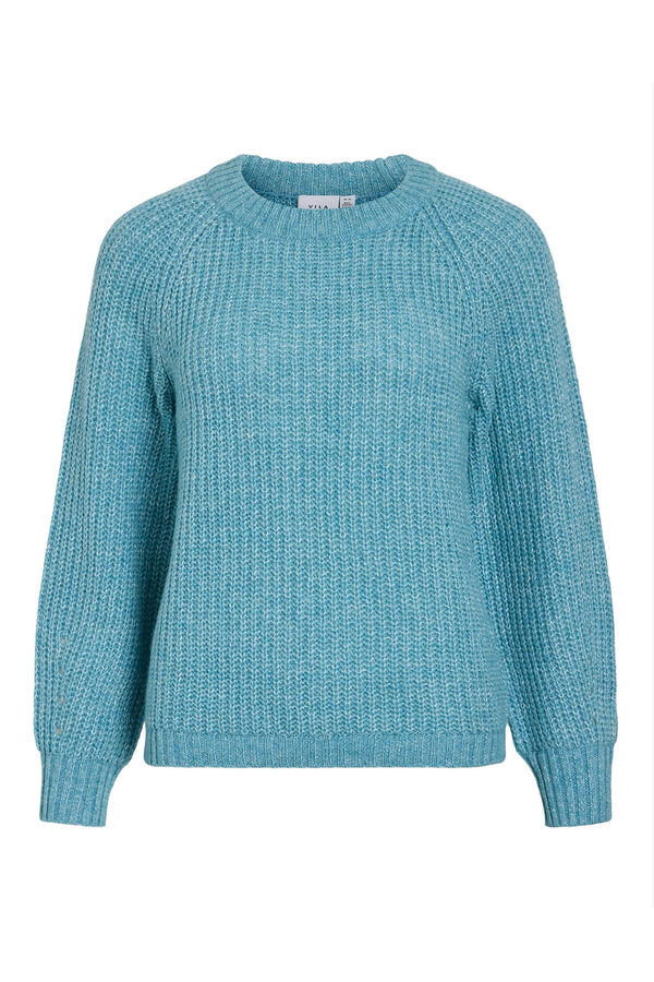 Vila Jersey-Knit jumper with wool Blue