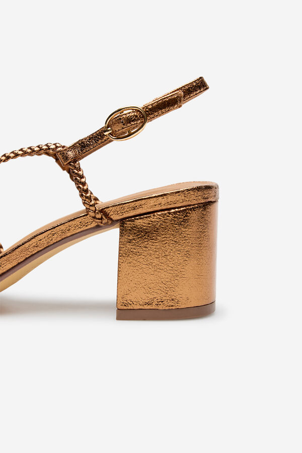 Cortefiel Sand&aacute;lia de salto tiras Dourado