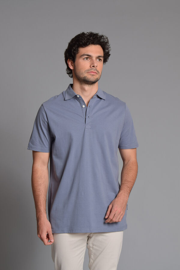 Cortefiel Washed cotton polo shirt Blue