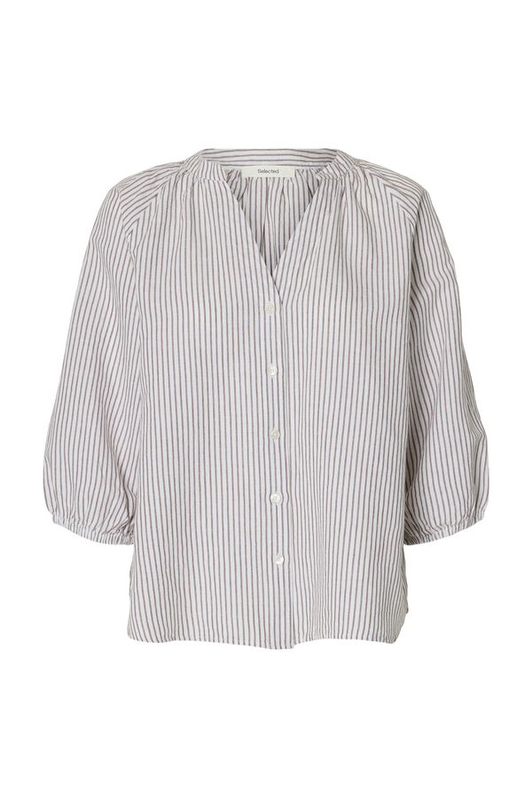 Selected Blusa manga 3/4 em linho Multicolorido