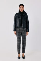 Cortefiel Faux leather lightweight jacket Black
