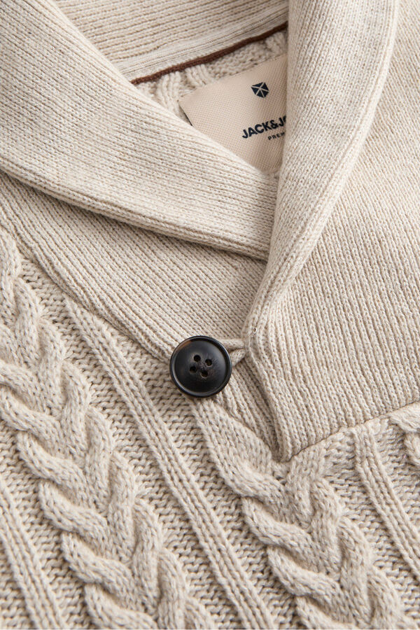 Jack & Jones Camisola de malha trançada Cinzento
