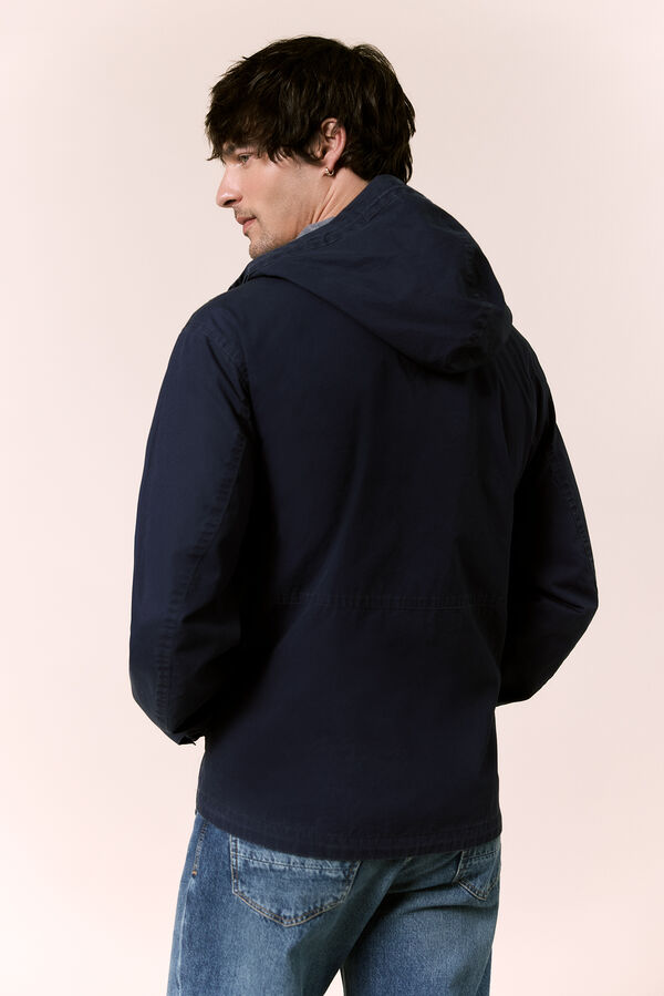 OOTO Short hooded parka Blue