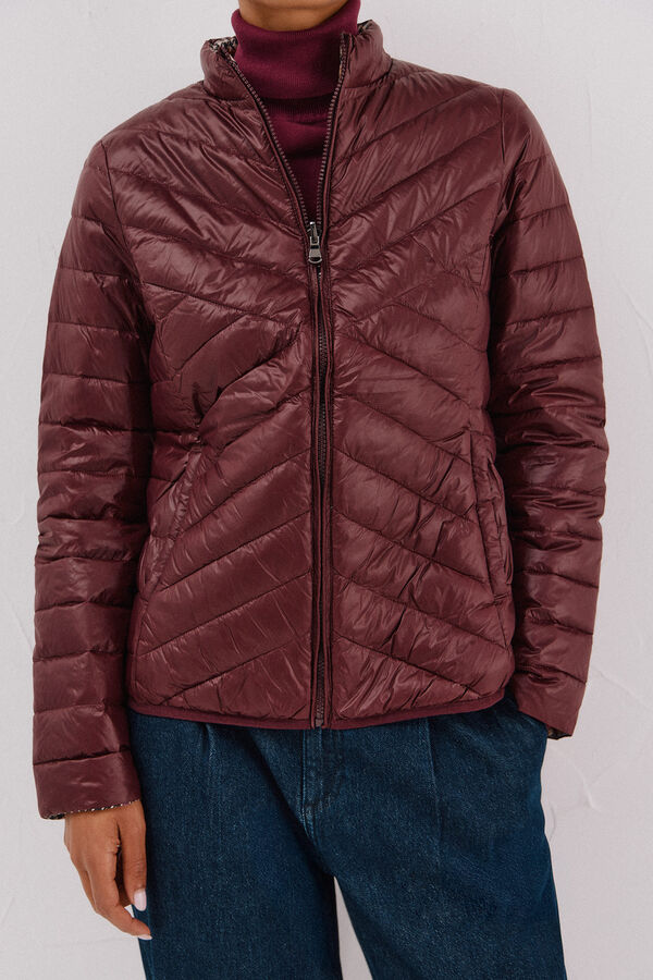 Cortefiel Reversible feather bomber jacket Maroon