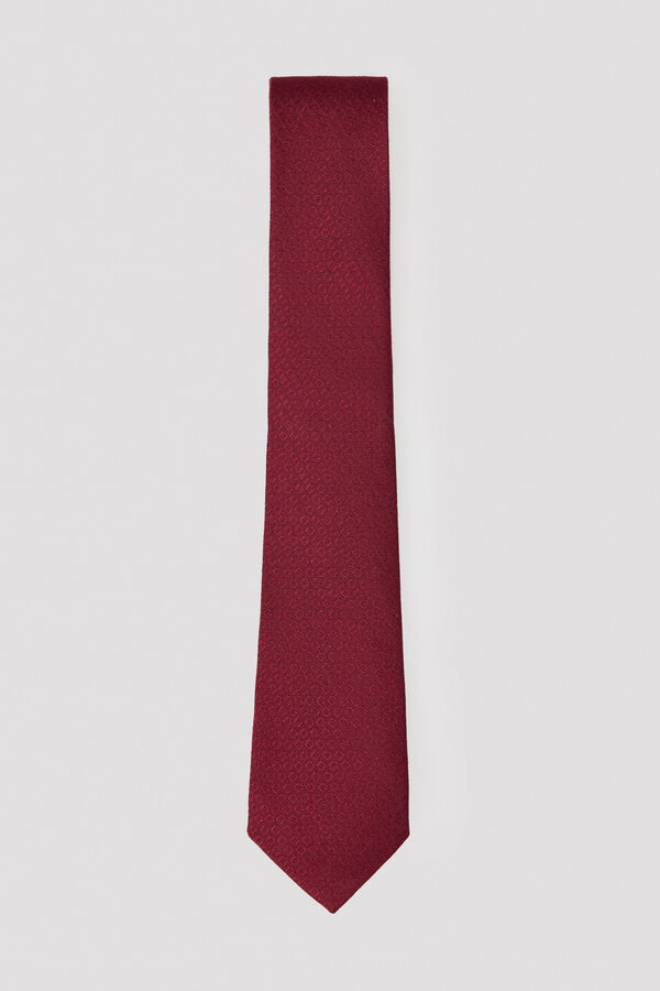 Cortefiel NATURAL silk tie Maroon