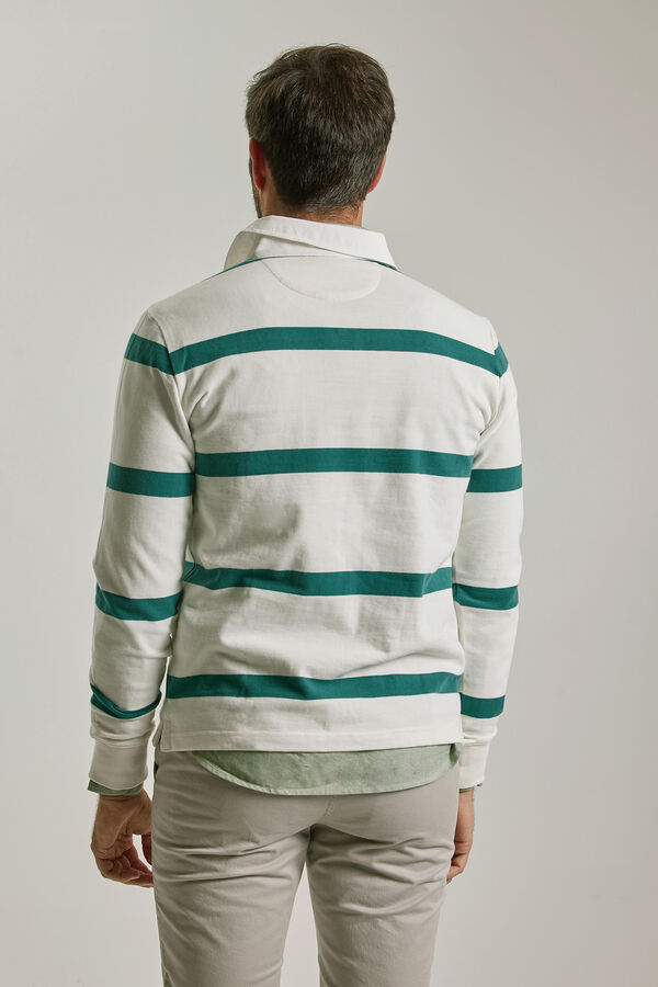 PuroEGO Stripe polo shirt Ivory