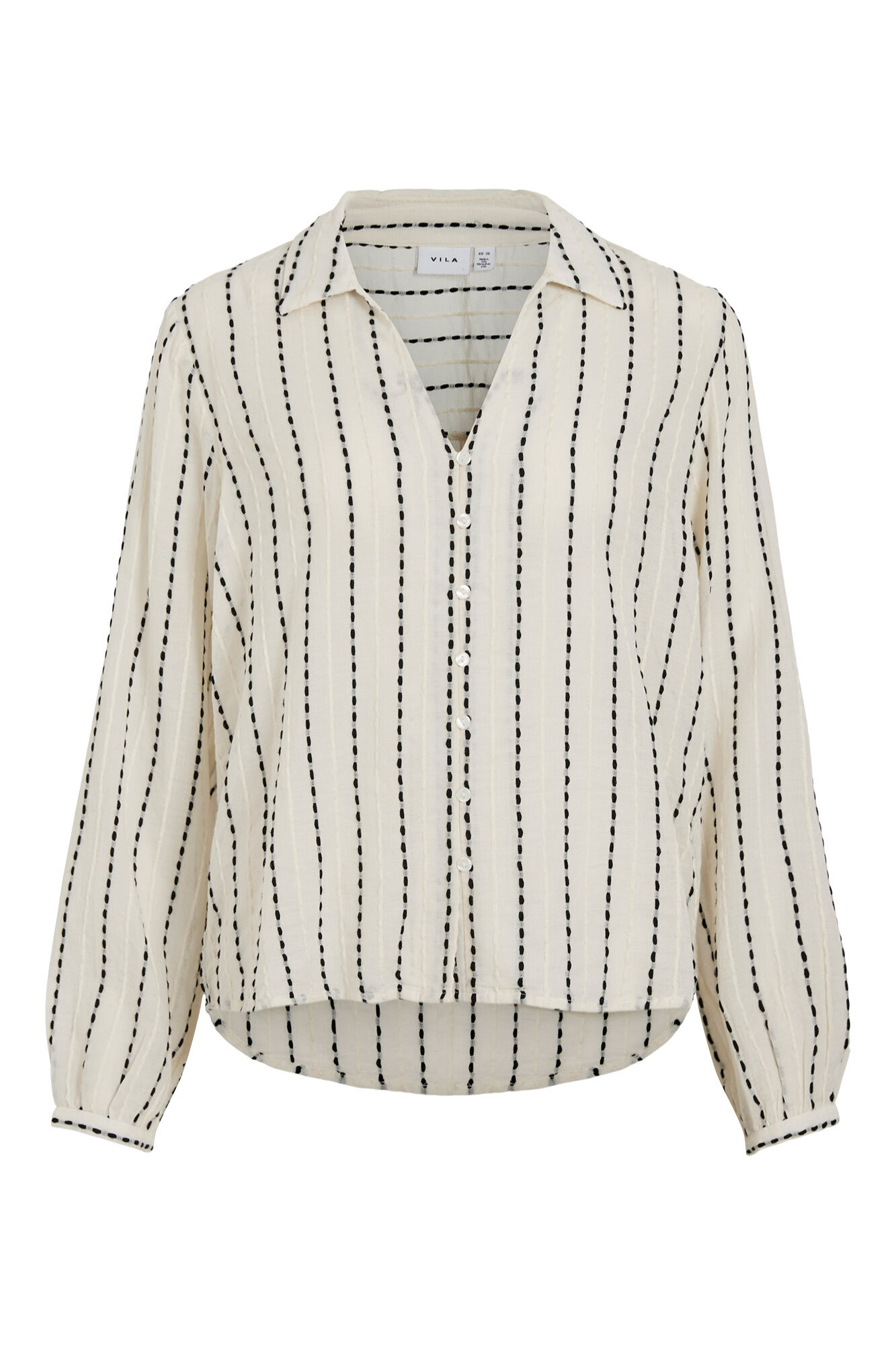 Vila Camisa de riscas bordadas