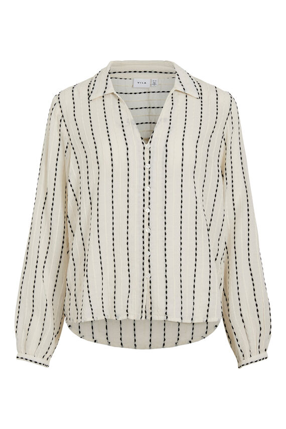 Camisa de rayas bordadas
