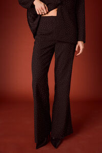 Slowlove Pantalón campana de strass